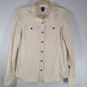 Patagonia Fjord Flannel Long Sleeve Button Down Shirt Birch White Size Small